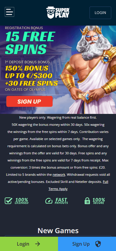MrSuperPlay Casino Mobile screenshot